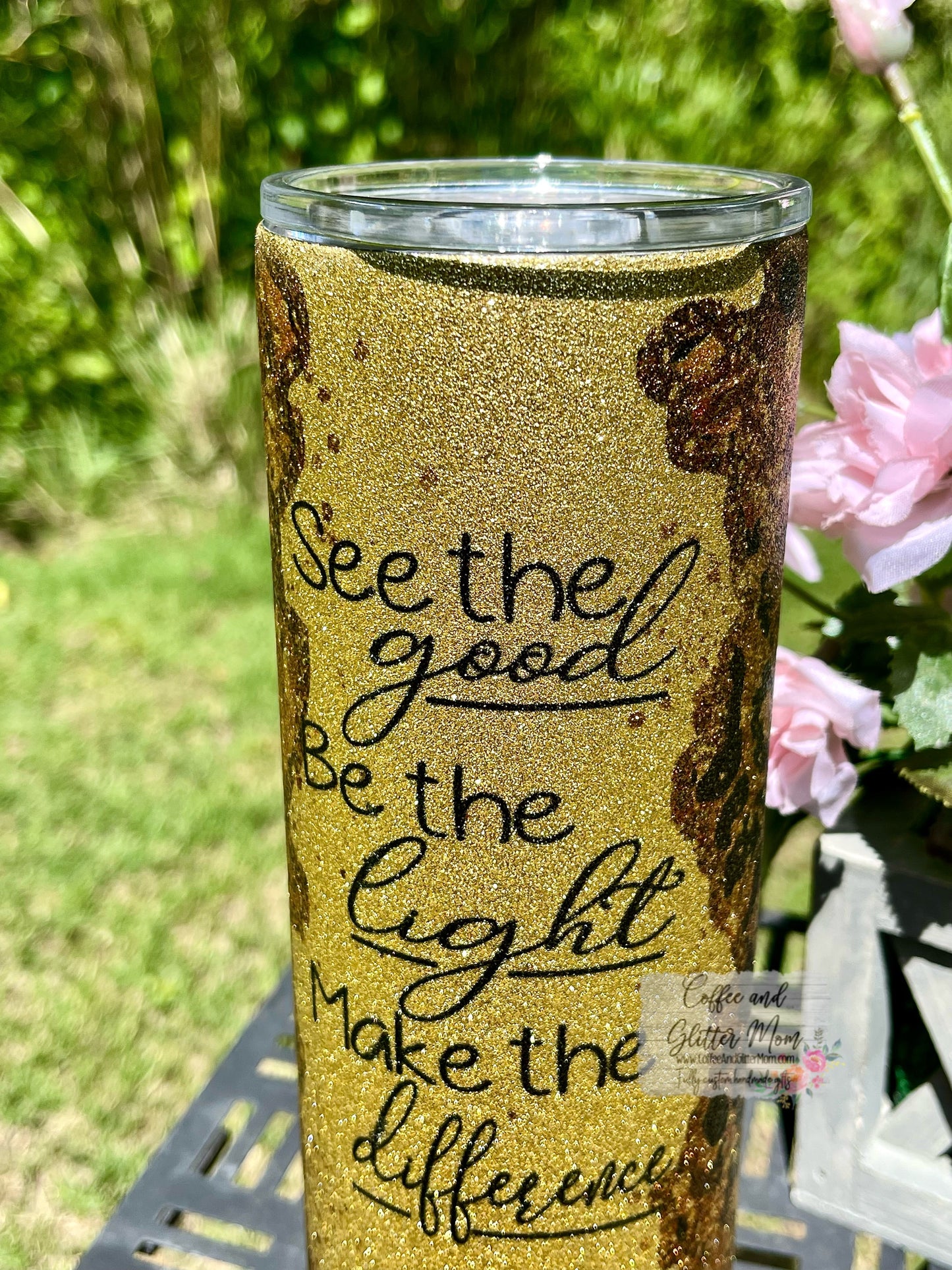 Teachers See The Good 20oz Golden Glitter Skinny Tumbler