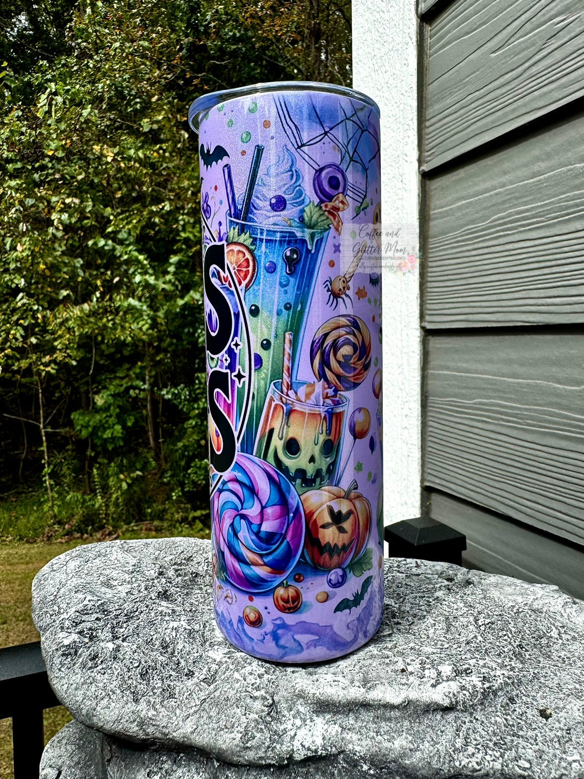 Hocus Pocus 20oz Holographic Purple Skinny Tumbler