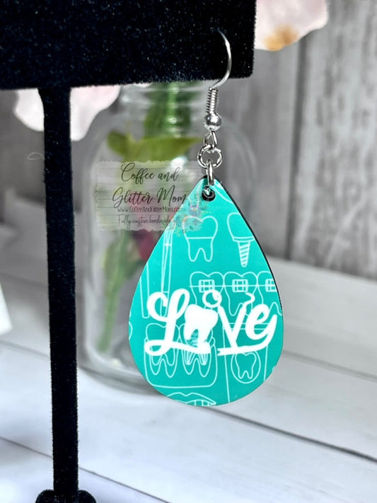 Dental Love Teardrop Earrings RTS