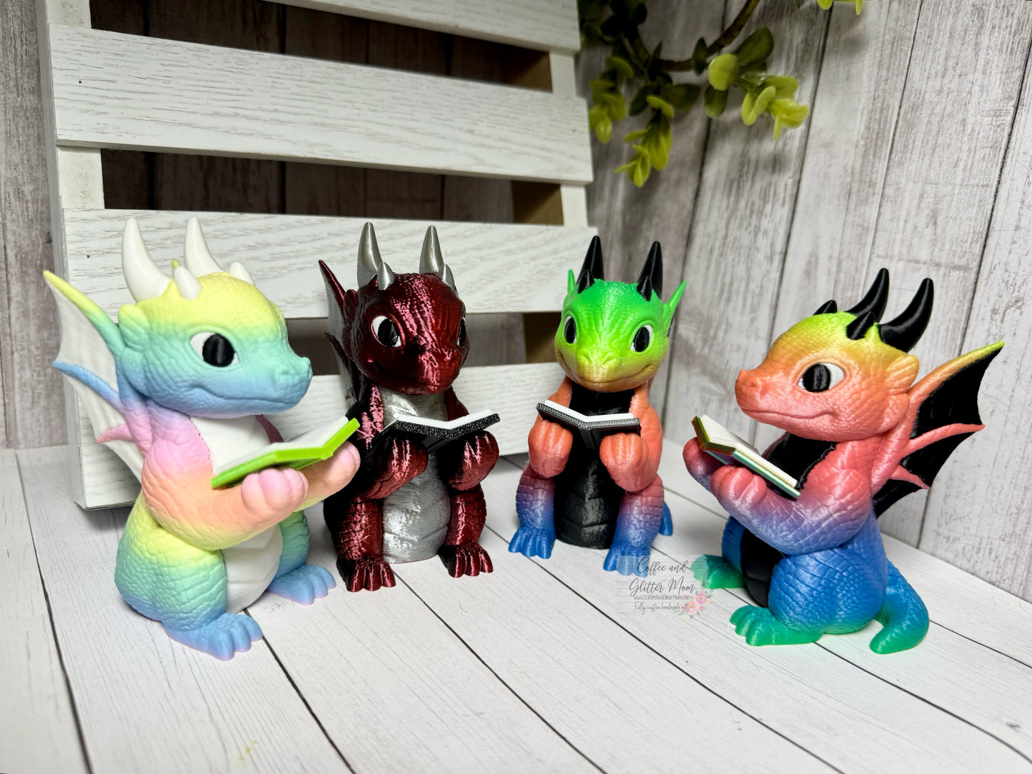 Reading Dragon Bookshelf Decor In Stock