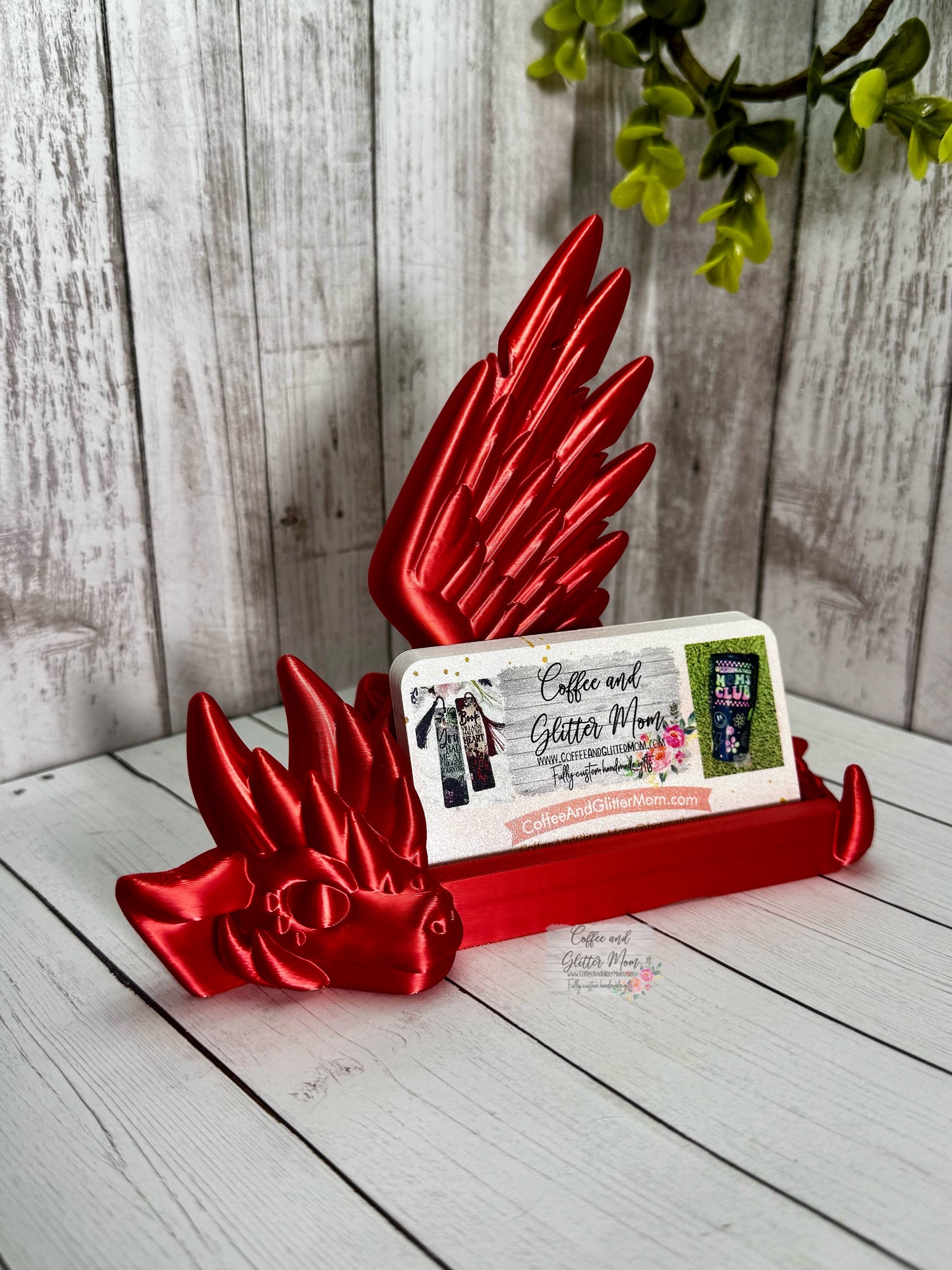 Red Silk Dragon Phone/Business Card Holder