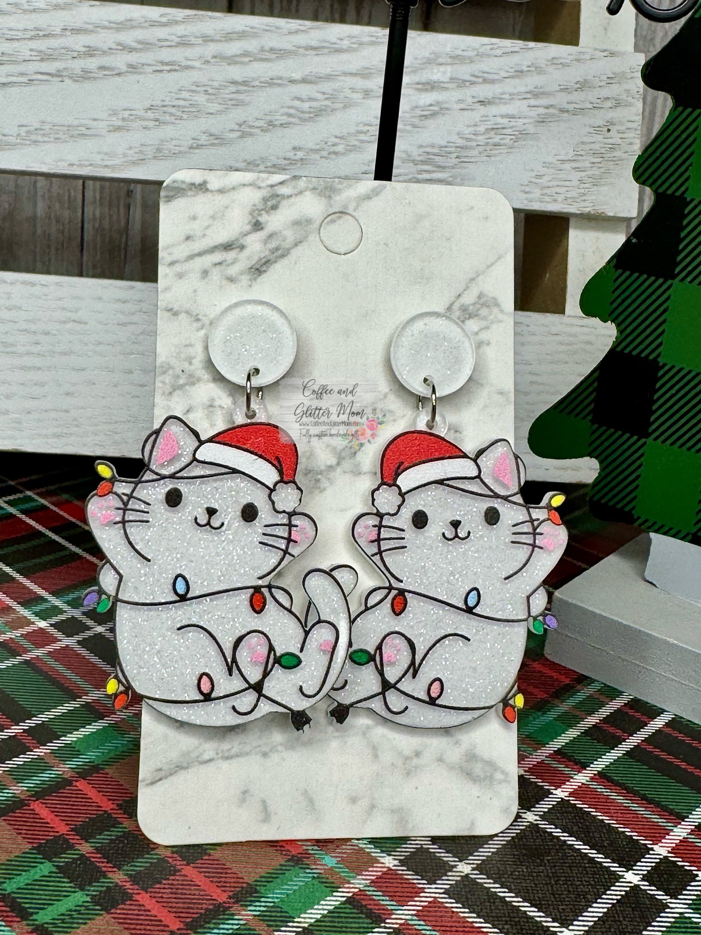 Christmas Kitten Earrings