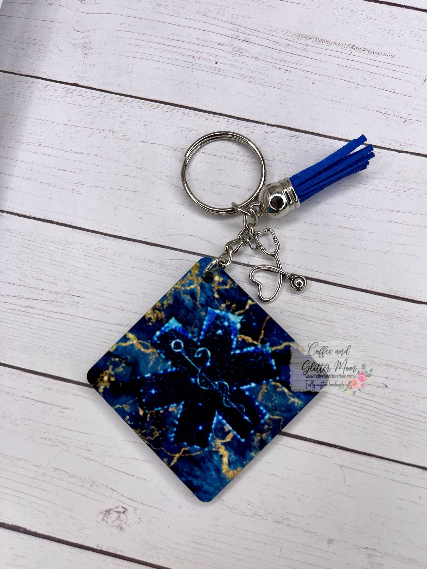 Marble Star of Life Keychain RTS