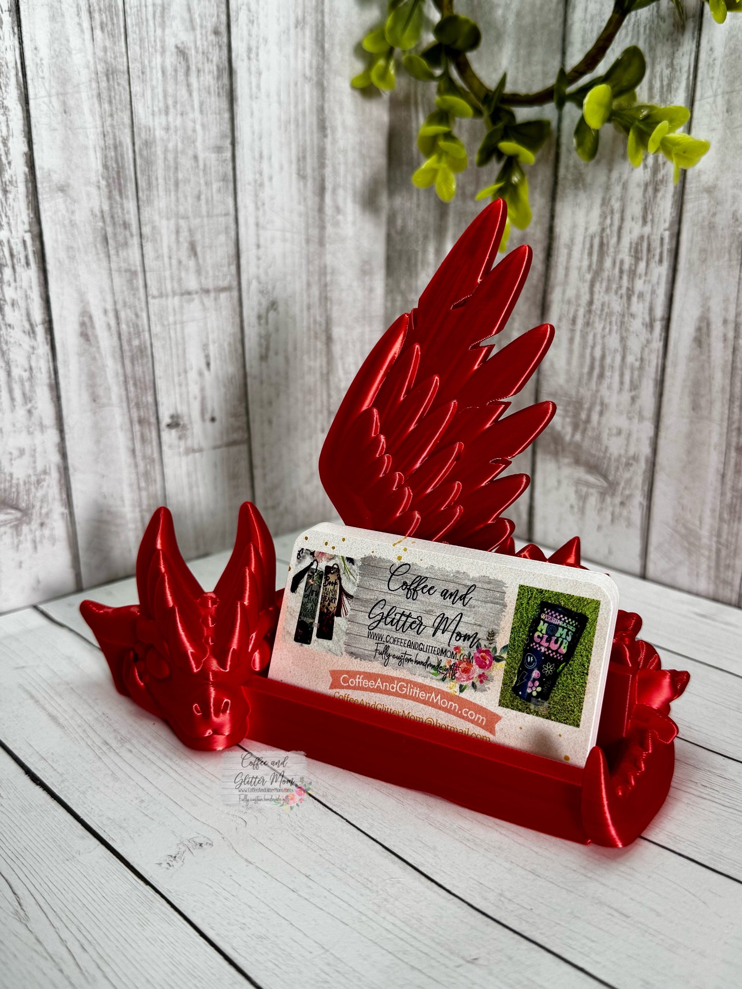 Red Silk Dragon Phone/Business Card Holder