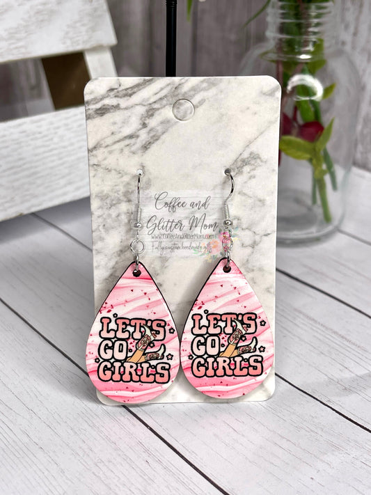 Let's Go Girls Pink Boots Earrings
