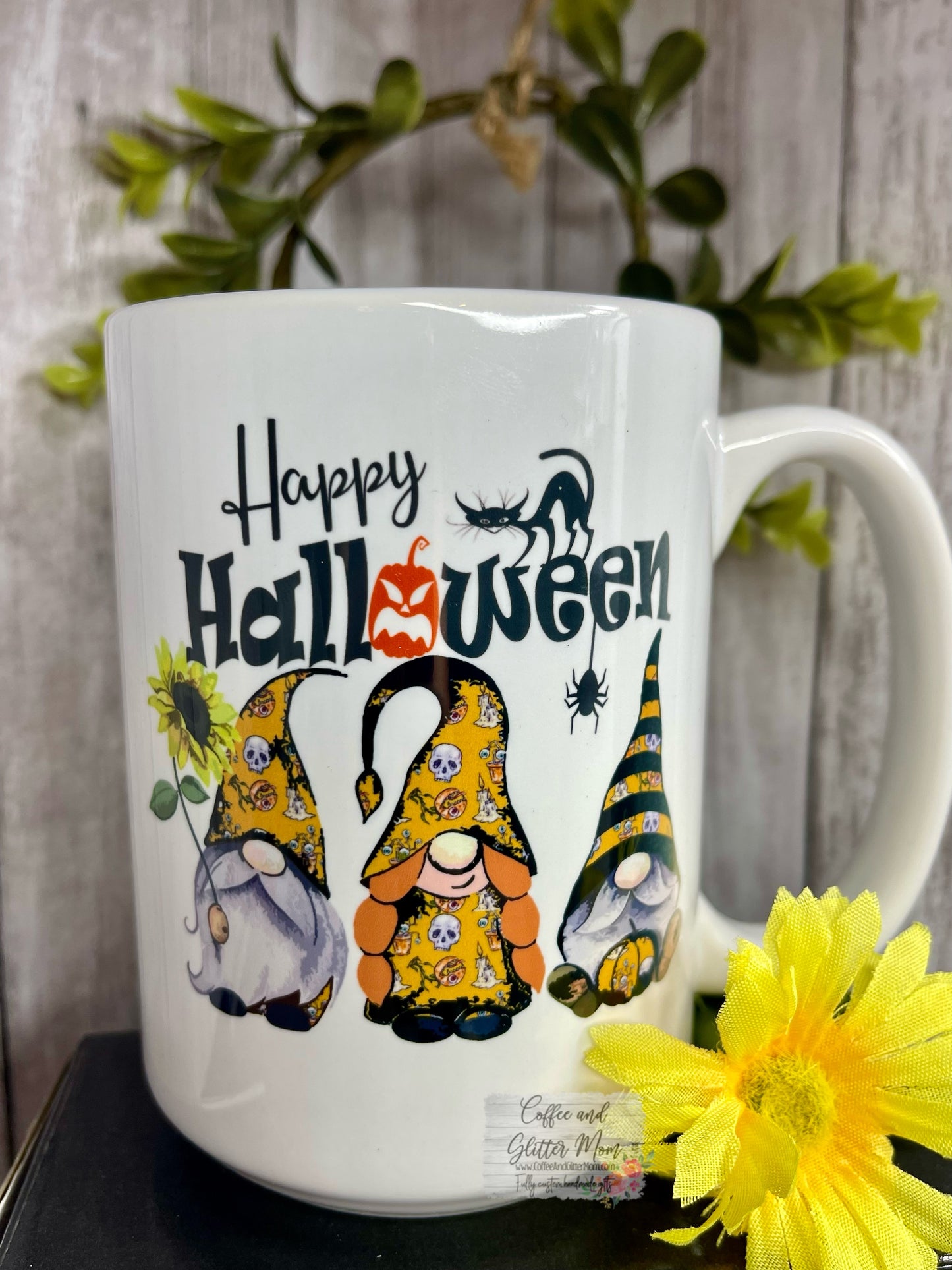 Thankful/Happy Halloween Gnomes 15oz Ceramic Mug