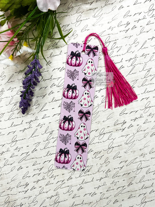 Cutie Ghost & Pumpkin Bookmark