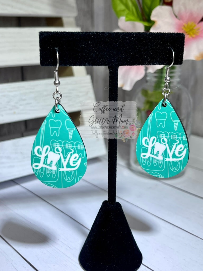 Dental Love Teardrop Earrings RTS