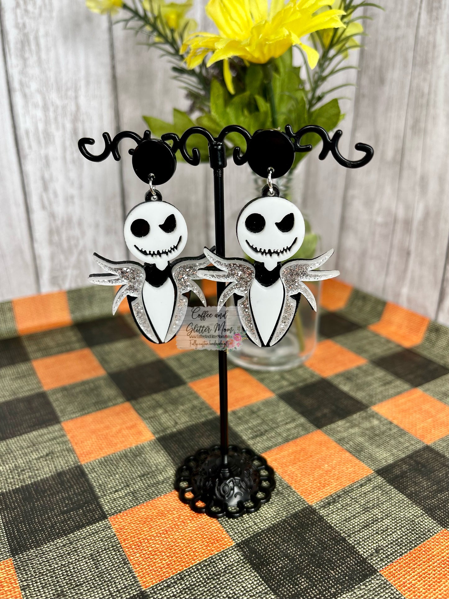 Mr. Halloween Sparkling Acrylic Earrings