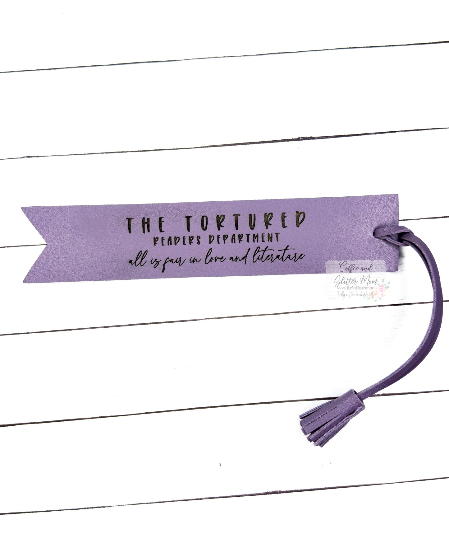 Purple Faux Leather Double-Sided Bookmarks