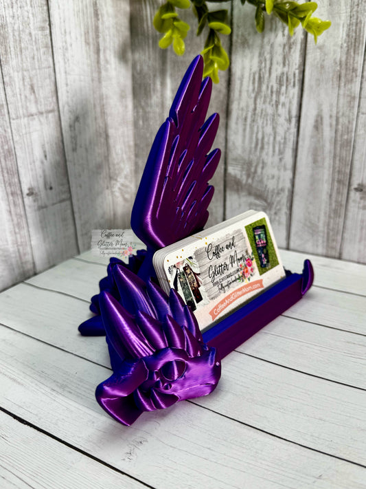 Purple and Blue Silk Dragon Phone/Business Card Holder