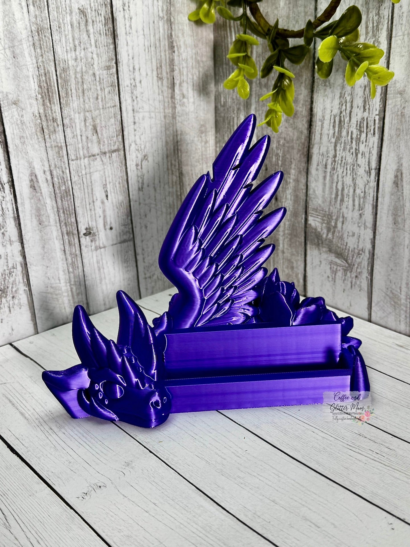 Purple Silk Dragon Phone/Business Card Holder