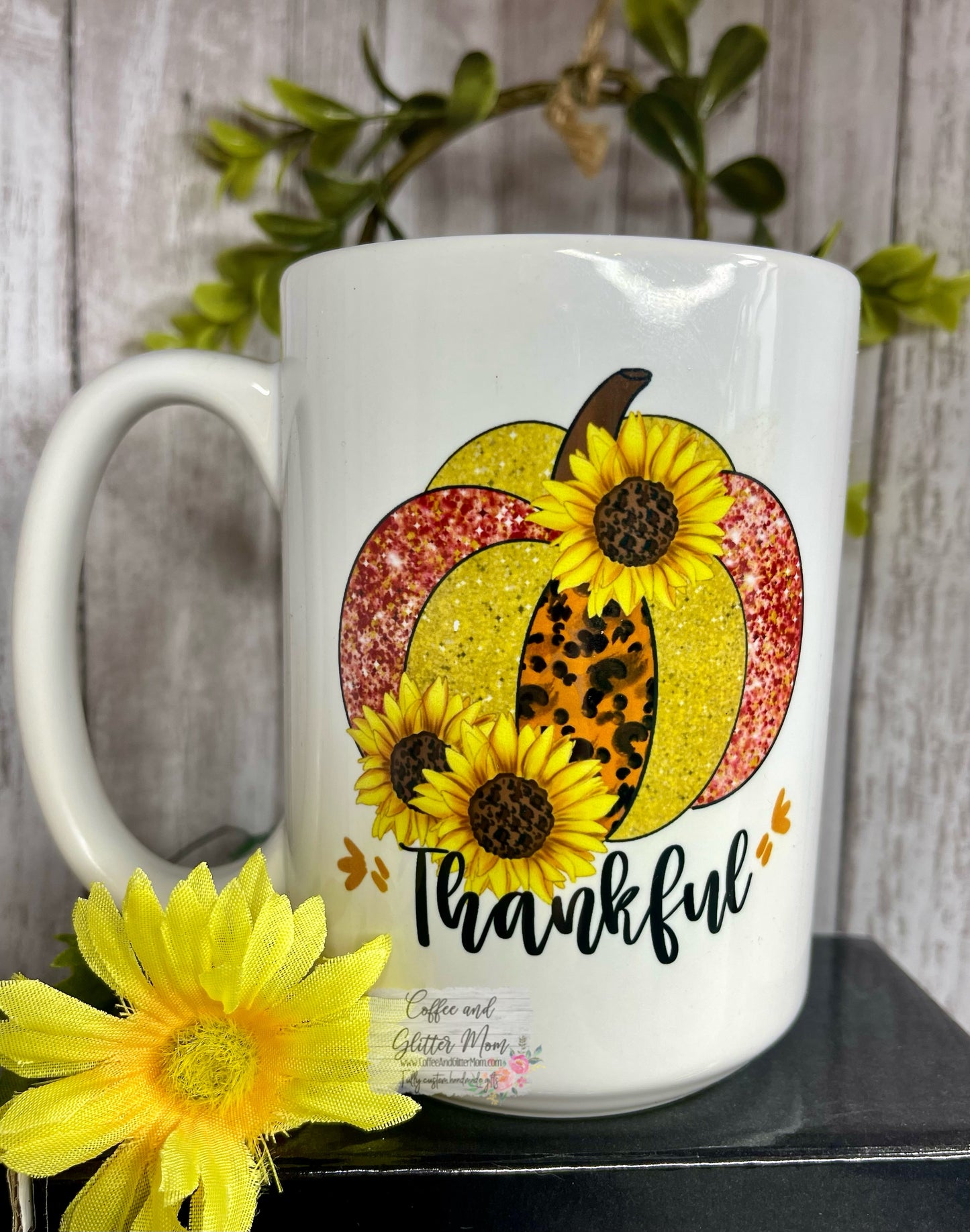 Powered by Pumpkin Prayer/Thankful 15oz Ceramic Mug