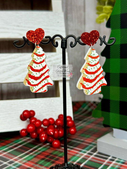 Christmas Tree Cake Earrings