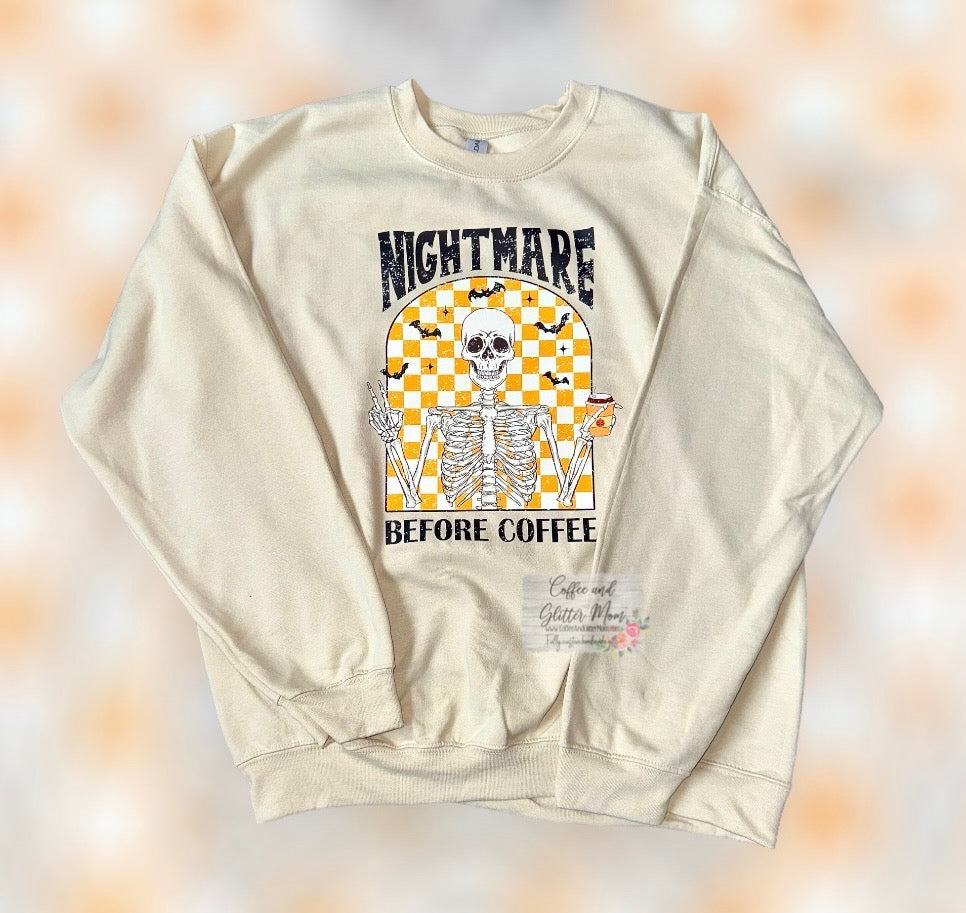 Nightmare Before Coffee Adult Large Sweatshirt