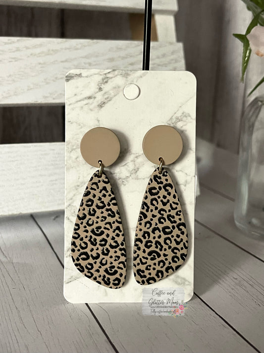 Cheetah Print Clay Earrings
