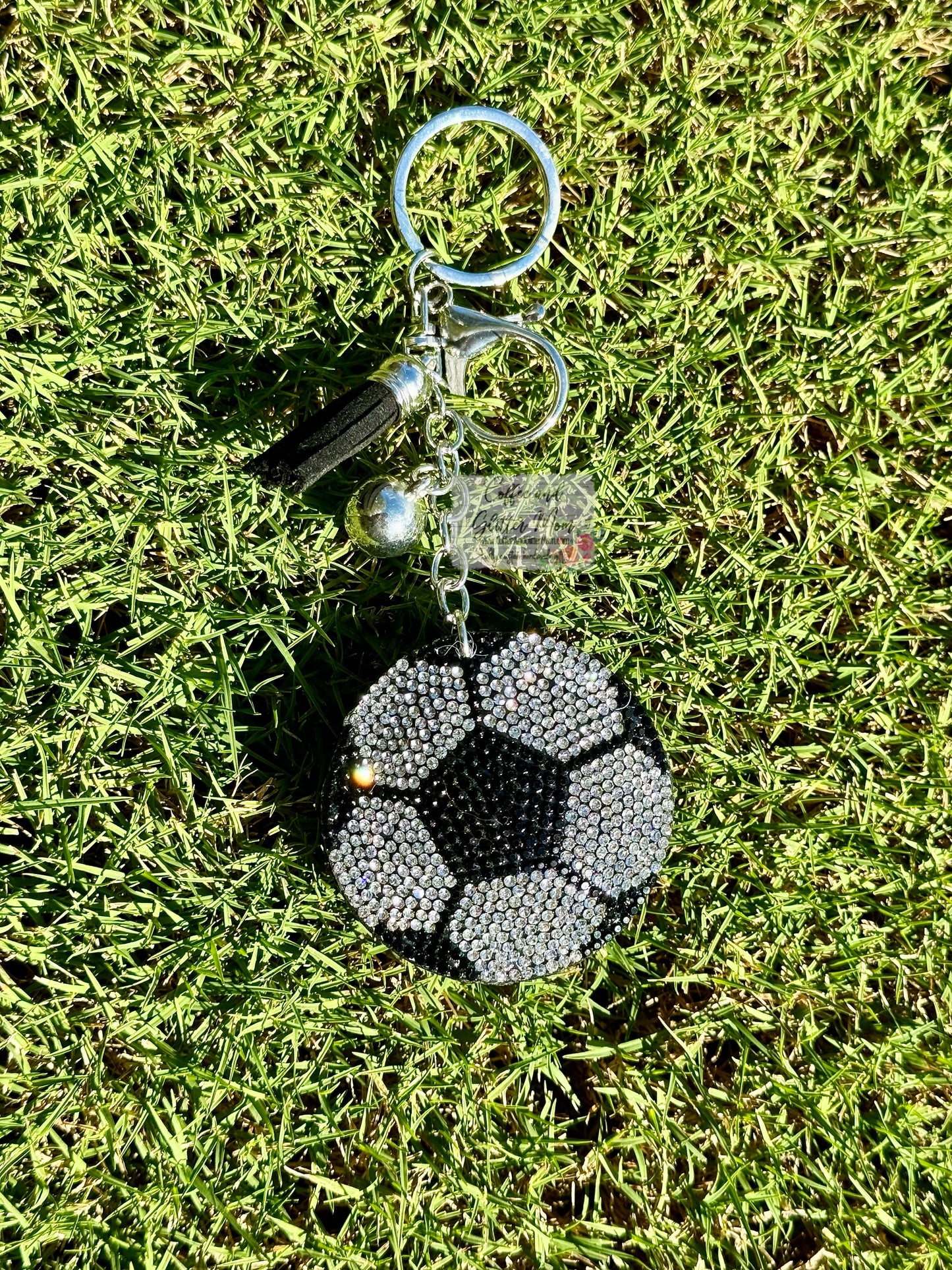 Rhinestone Soccer Ball Keychain