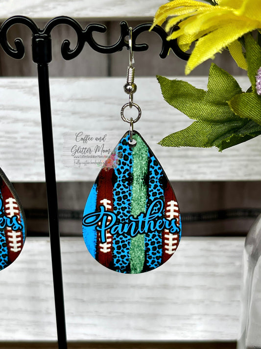 Panthers Football Teardrop Earrings