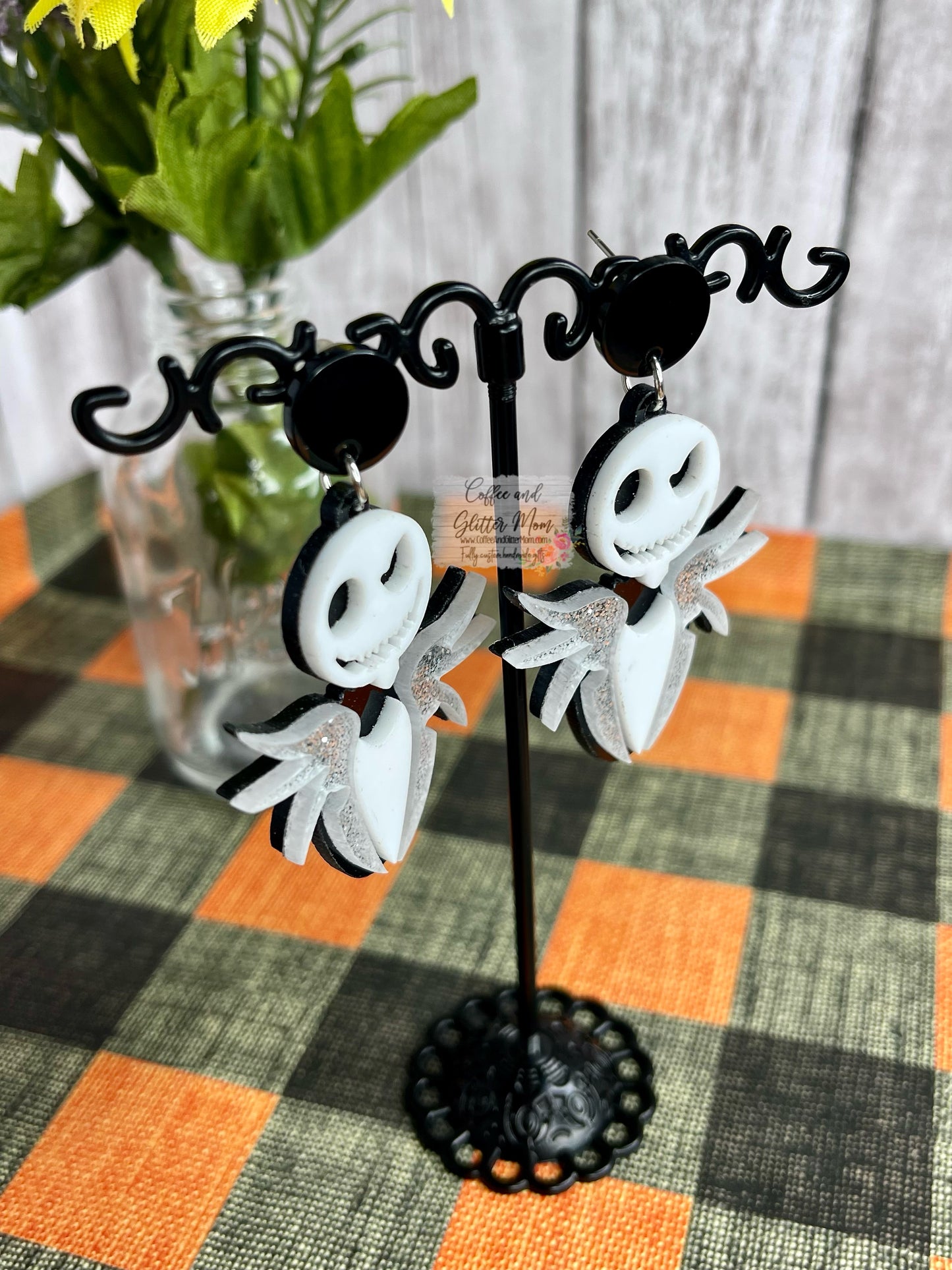 Mr. Halloween Sparkling Acrylic Earrings