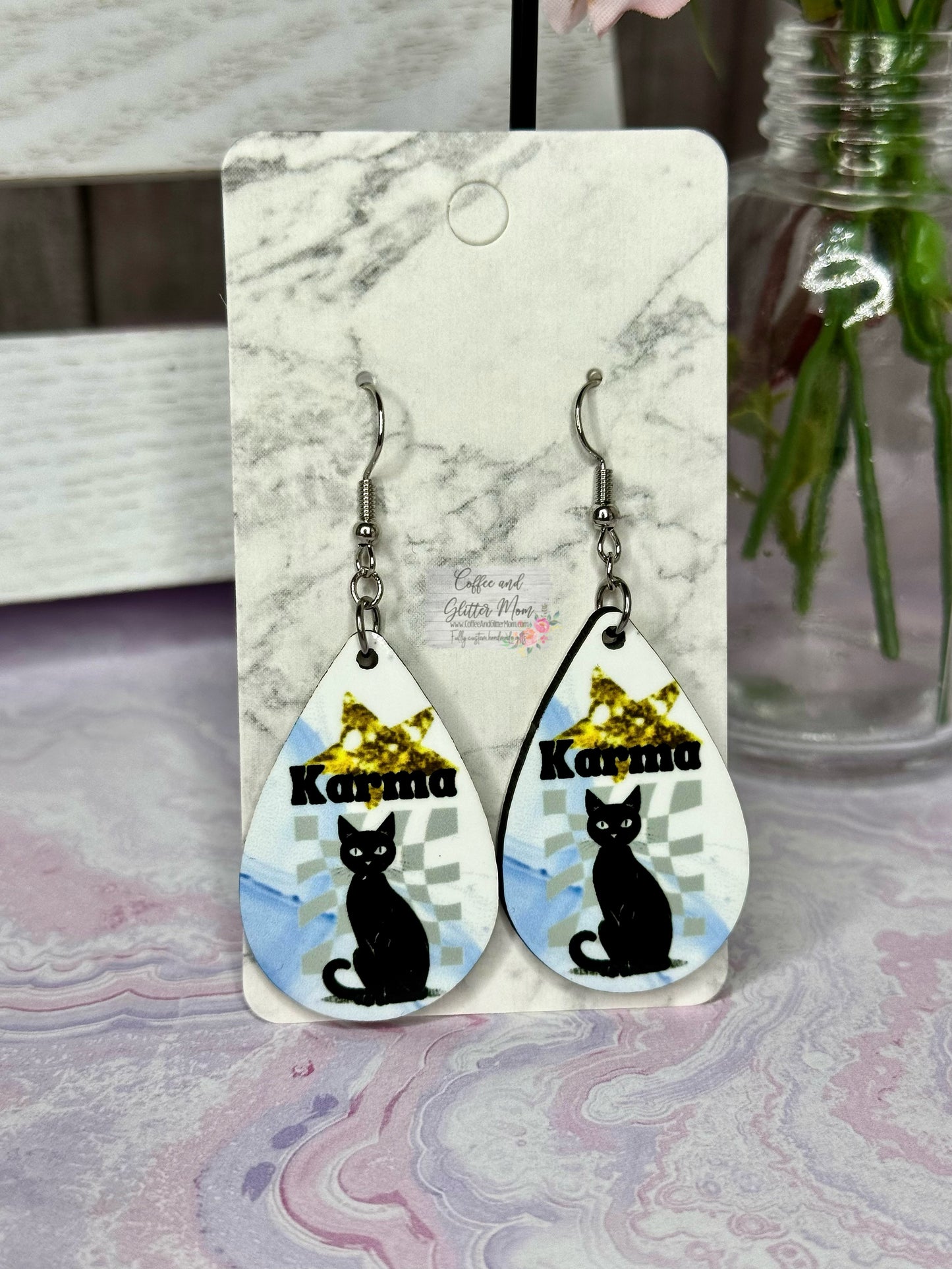 Karma is a Cat Earrings