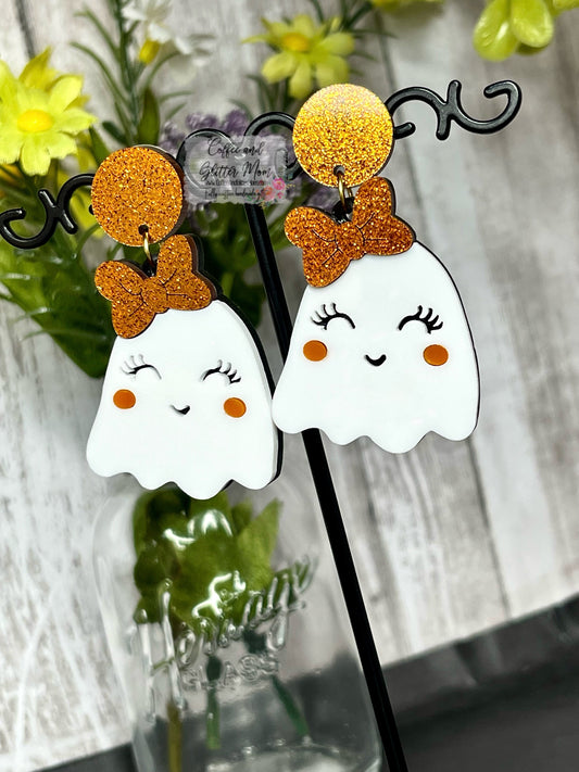 Acrylic Happy Ghost Earrings