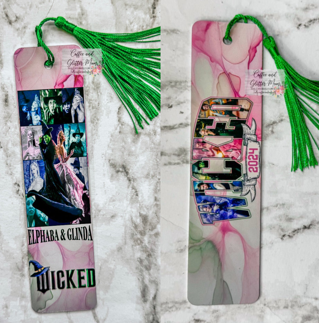 Pink & Green Wicked Witches Bookmarks