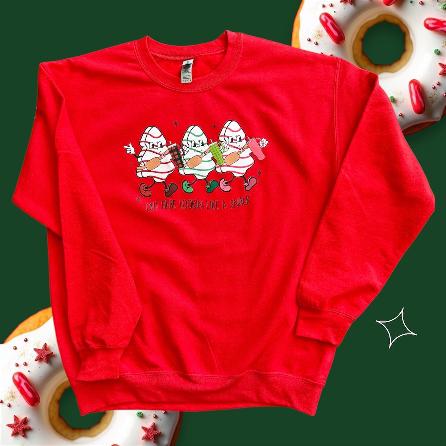 Lookin’ Like A Snack Christmas Medium Adult Sweatshirt