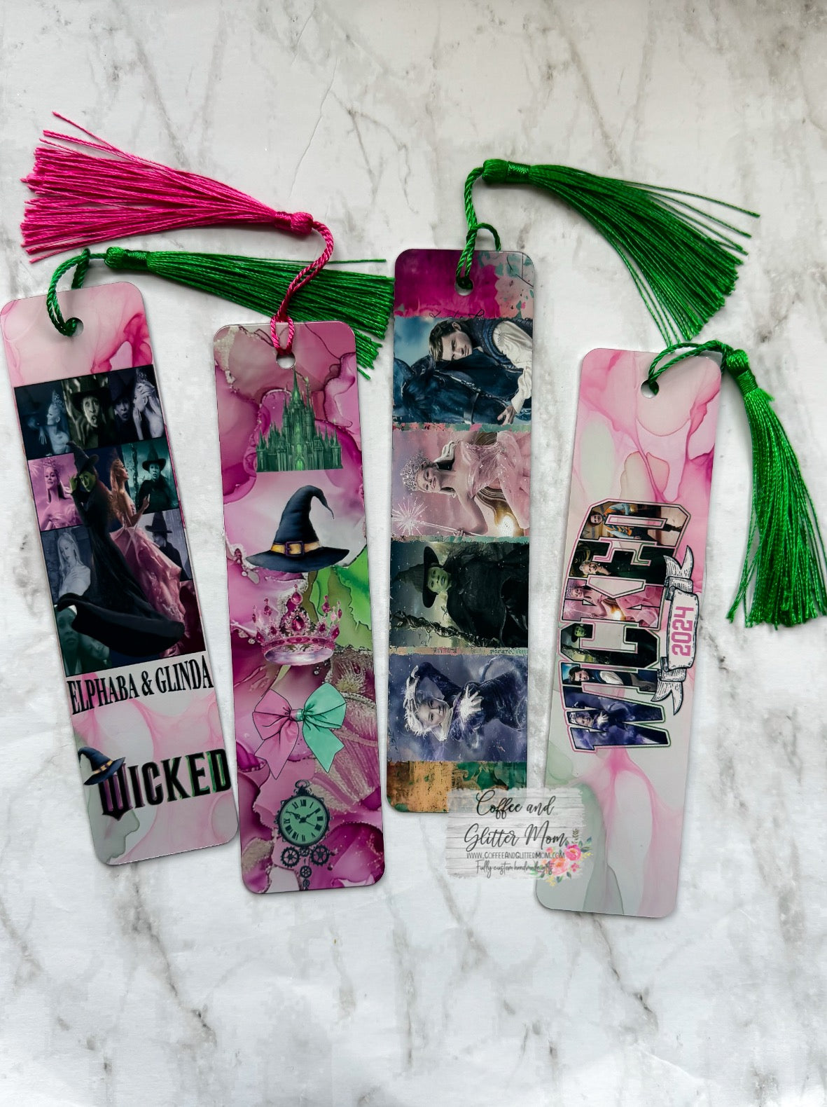 Pink & Green Wicked Witches Bookmarks