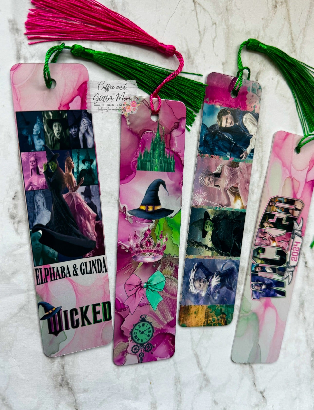 Pink & Green Wicked Witches Bookmarks