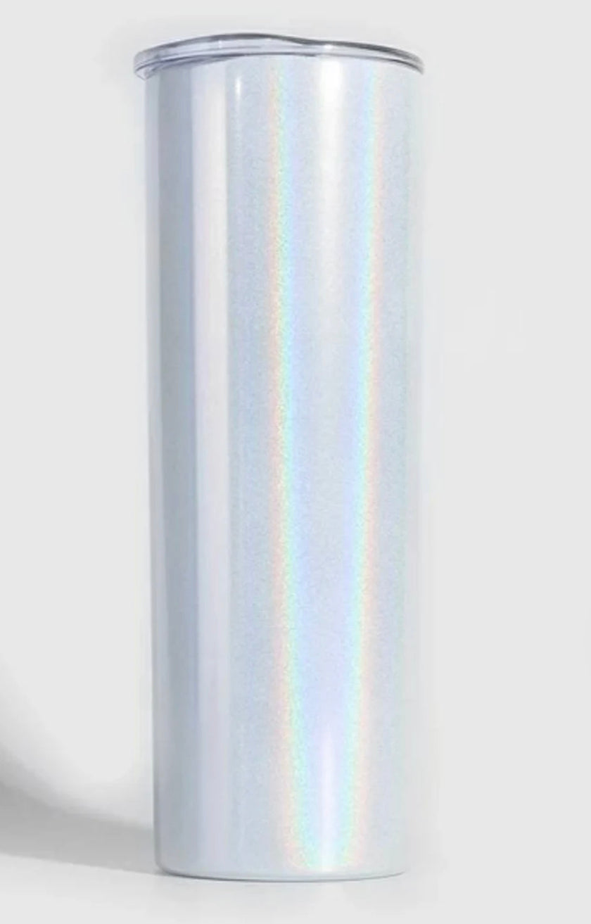 Custom Teacher Pencil 20oz Rainbow Skinny Tumbler