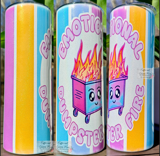 Emotional Dumpster Fire 20oz Holographic Skinny Tumbler