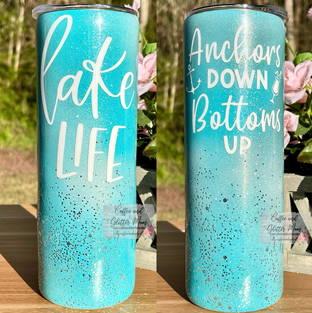 Anchors Down Bottoms Up 20oz Skinny Tumbler