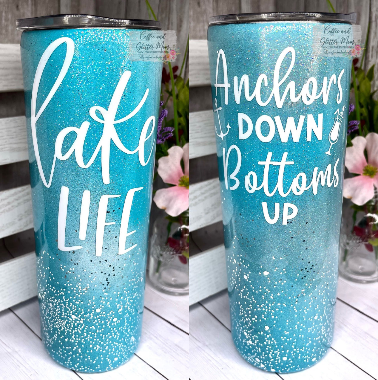 Anchors Down Bottoms Up 20oz Skinny Tumbler