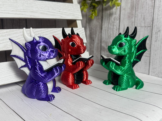 Reading Dragon Bookshelf Decor