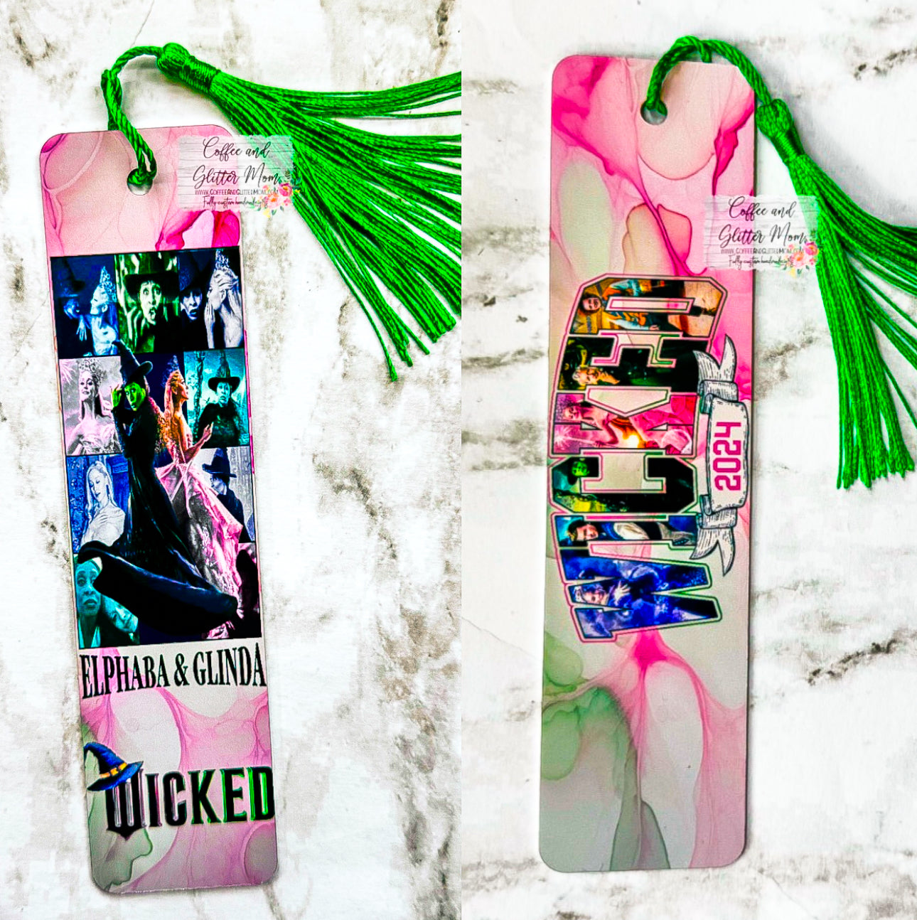 Pink & Green Wicked Witches Bookmarks