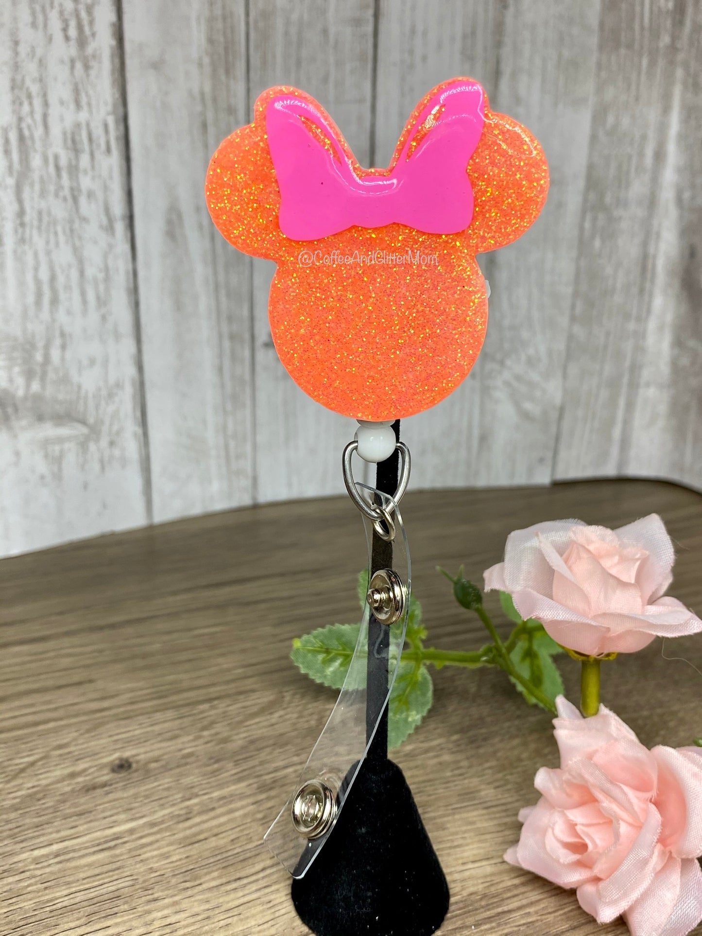 Coral Girl Mouse Badge Reel