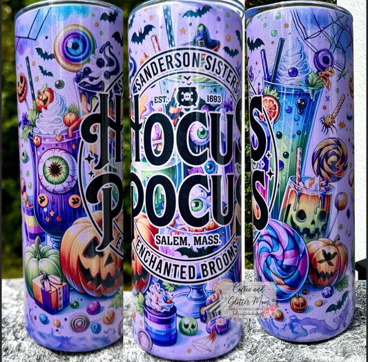 Hocus Pocus 20oz Holographic Purple Skinny Tumbler