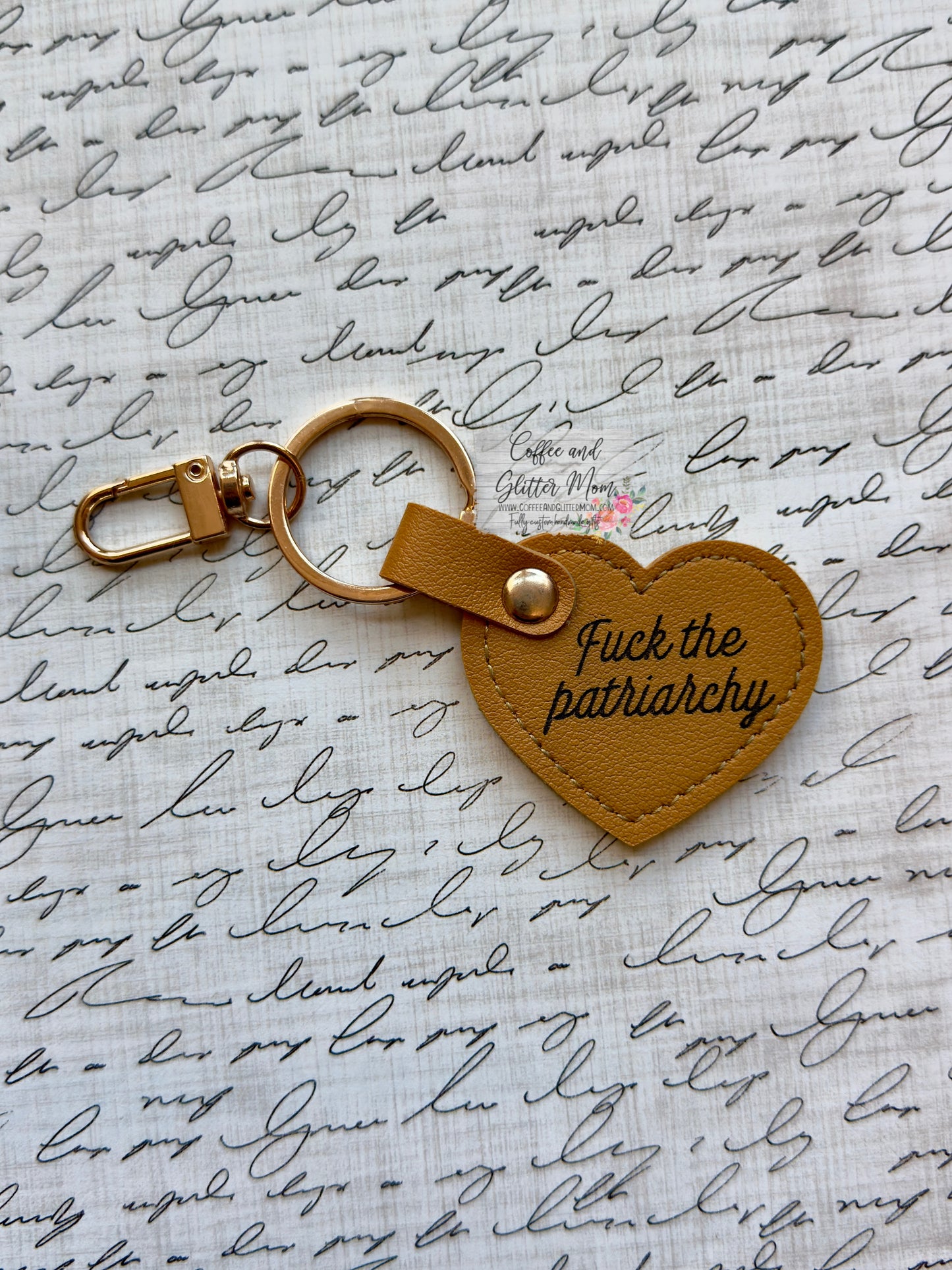 Fuck the Patriarchy Heart Keychain
