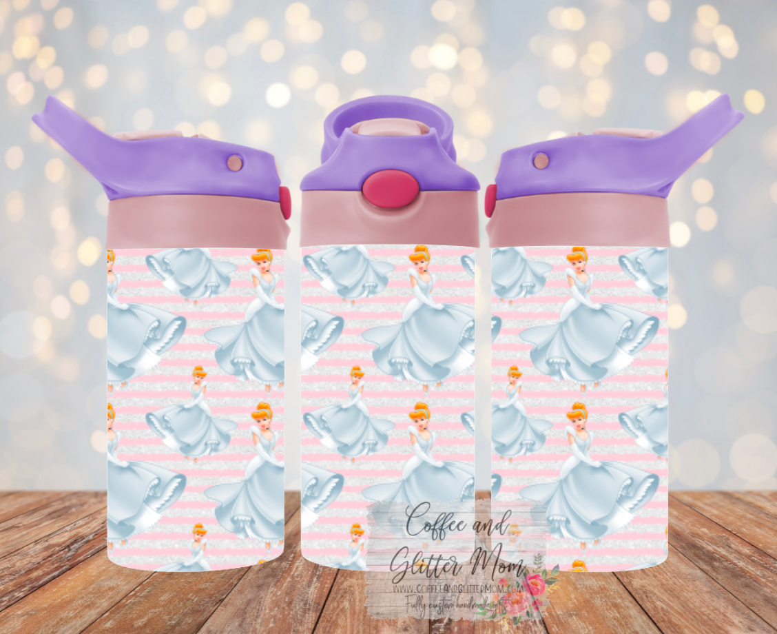 Custom 12oz Kids Pink Top Water Bottle Tumbler