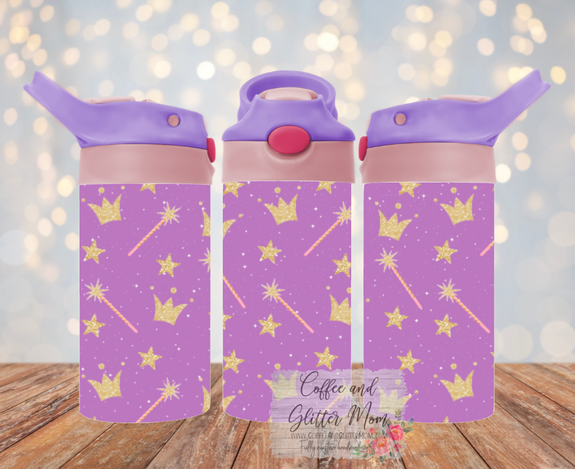 Custom 12oz Kids Pink Top Water Bottle Tumbler