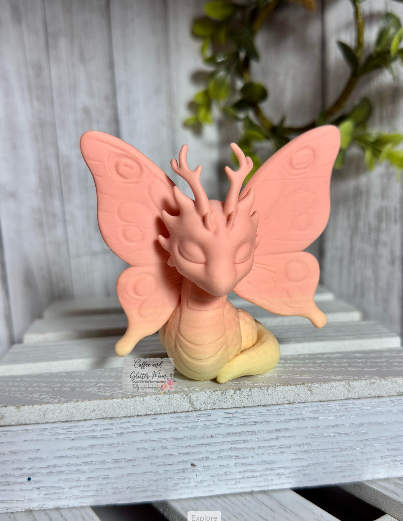 Dragon Butterfly Bookshelf Decor