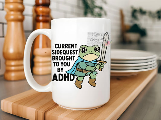ADHD Sidequest Frog 15oz Ceramic Mug