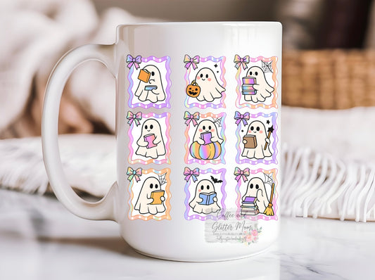 Pastel Bookish Ghosts 15oz Ceramic Mug