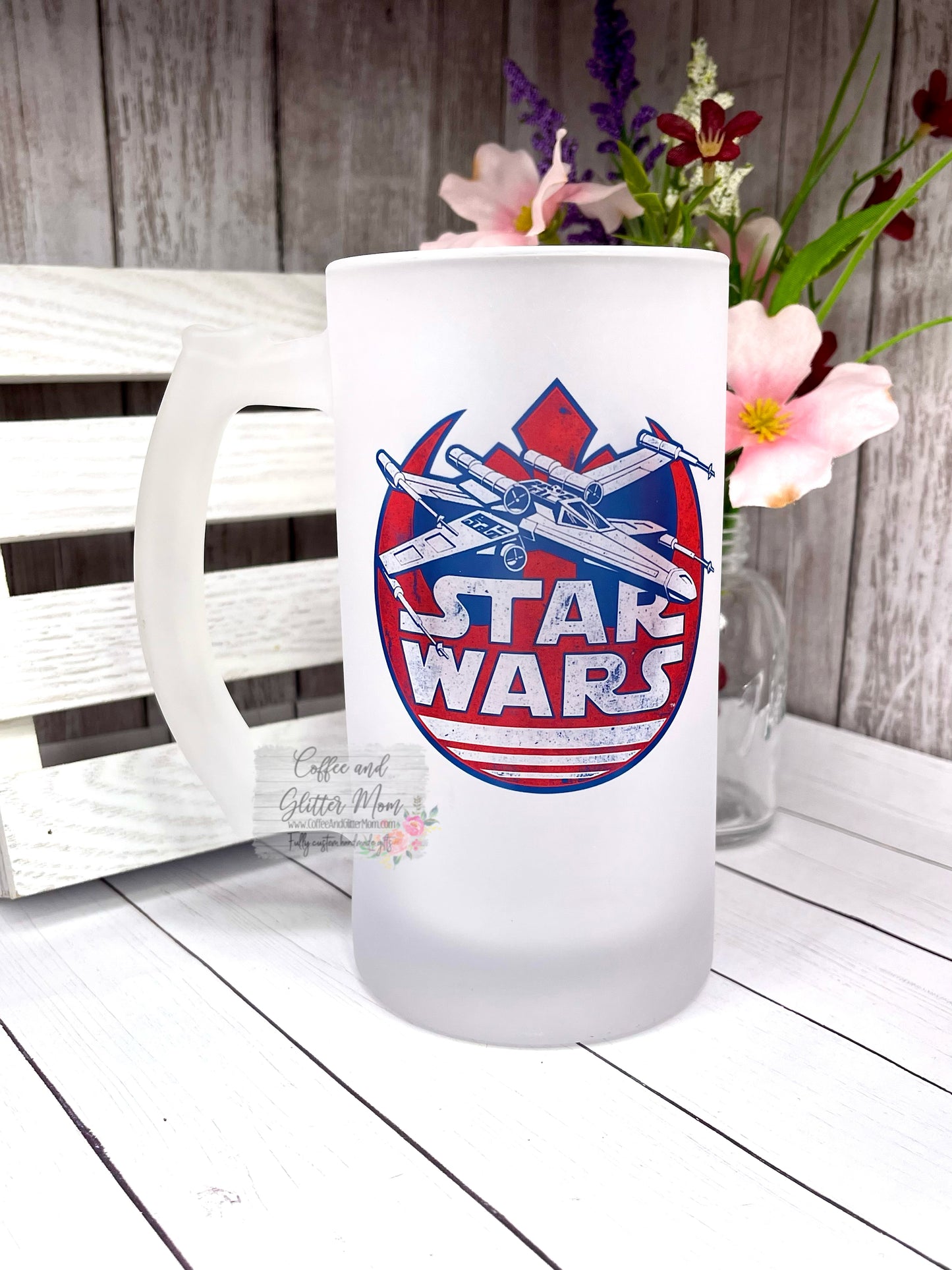 Galaxy 2-Sided 16oz Frosted Glass Stein