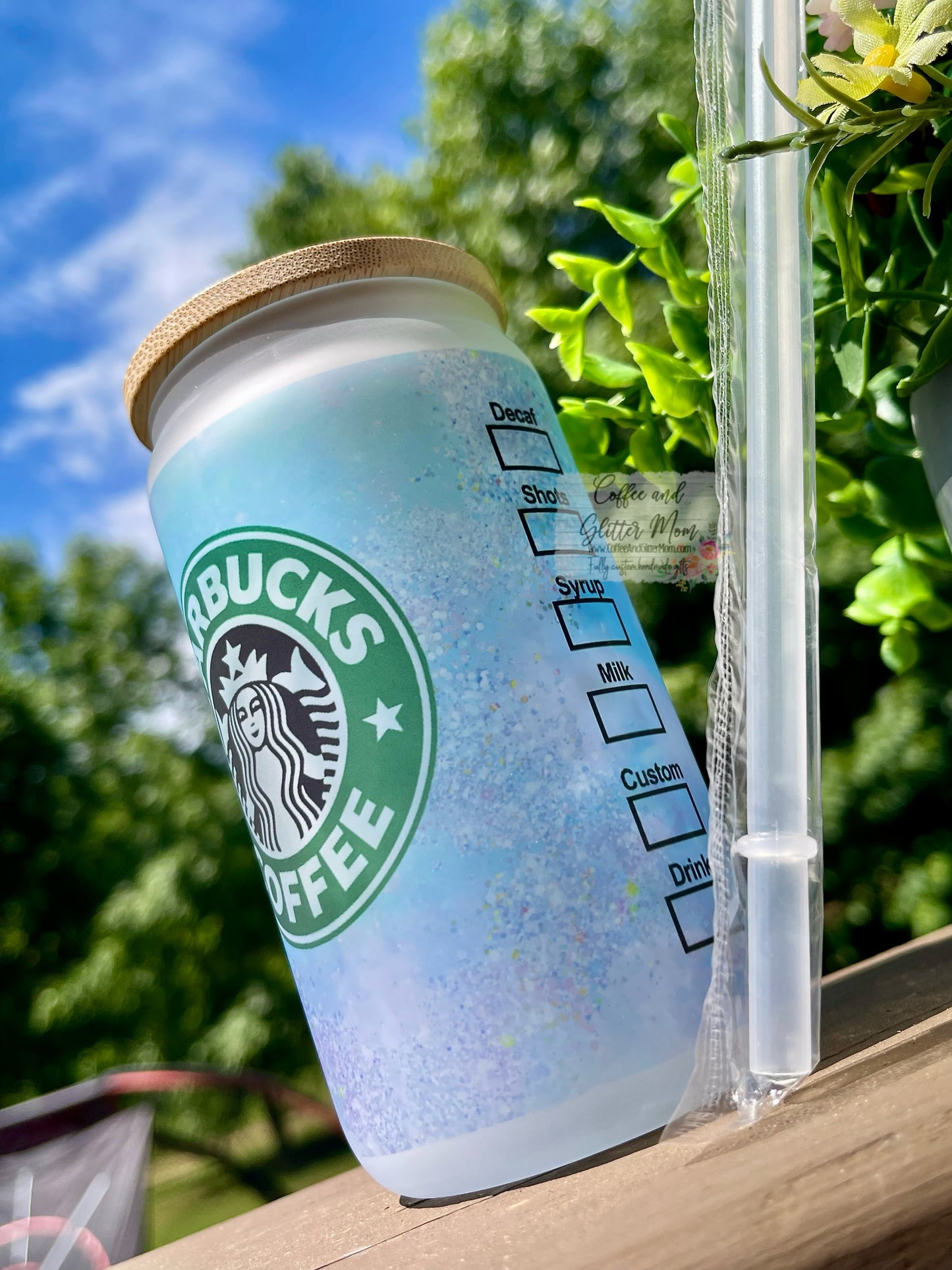 Starbucks Blue Opal 12oz Glass Can