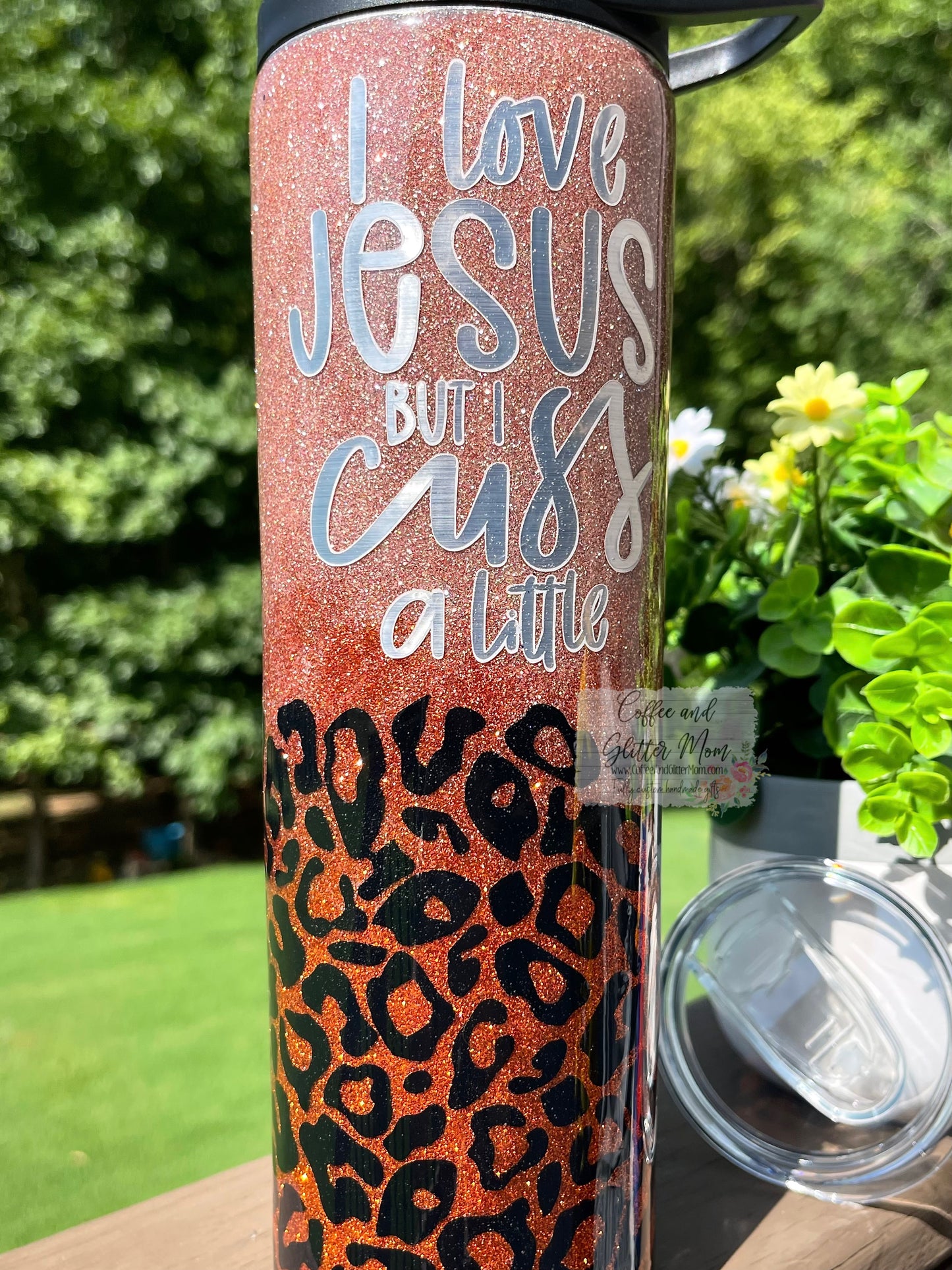 I Love Jesus But I Cuss A Little 30oz Duo-Lid Skinny Tumbler