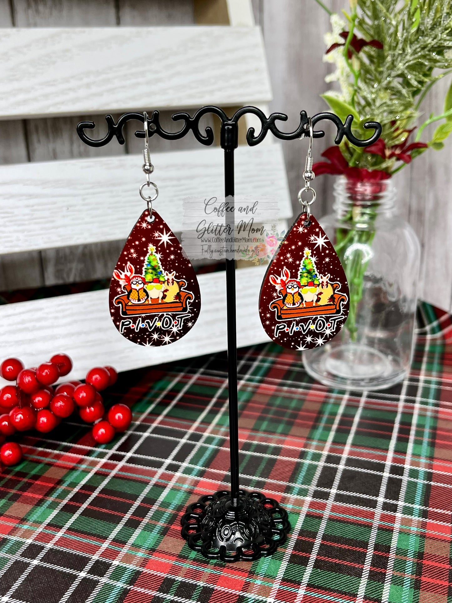 Pivot Friends Christmas Earrings