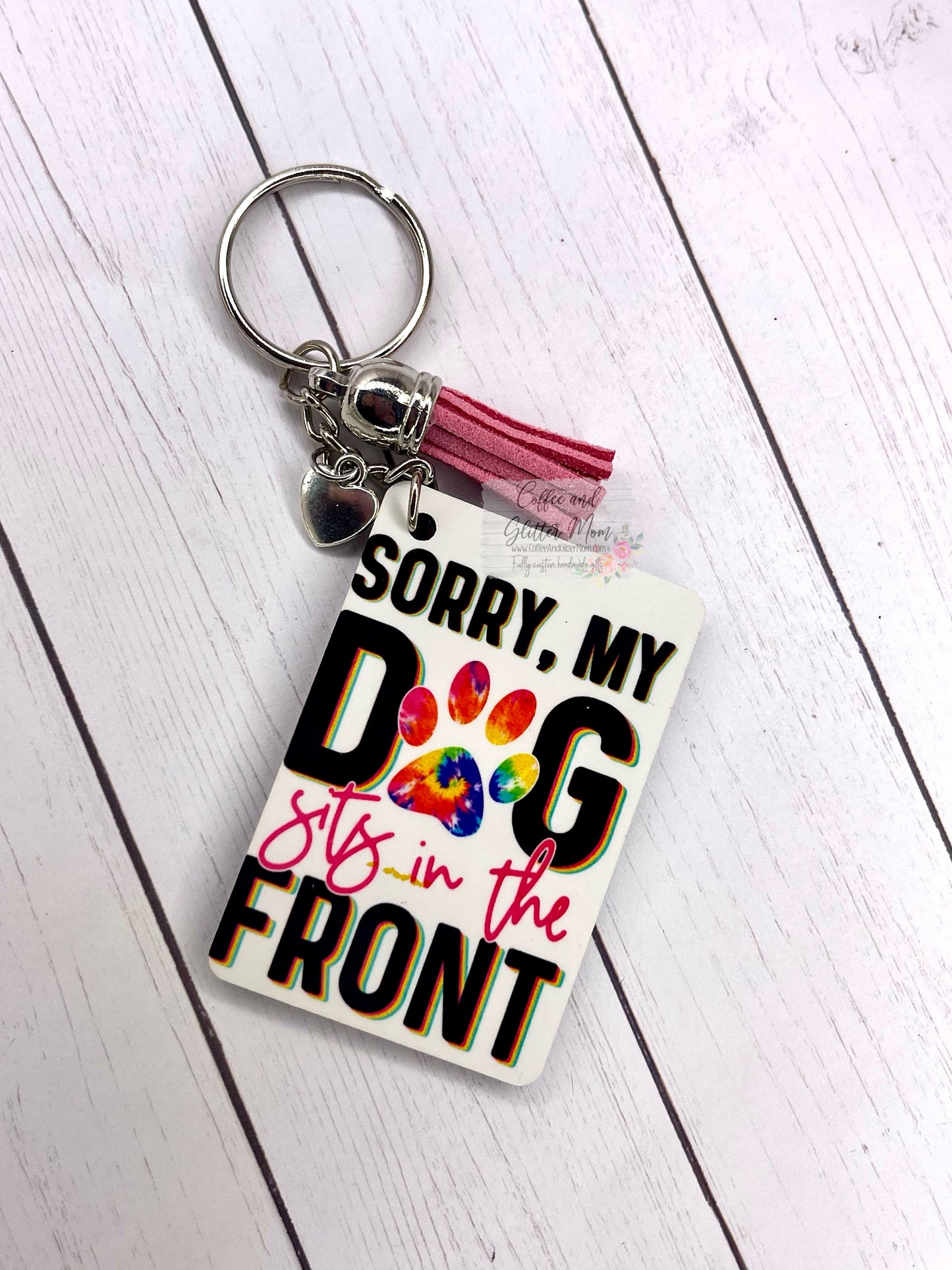 Dog Sits In Front Keychain