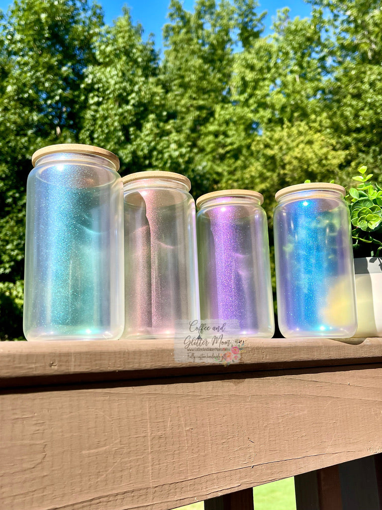 Coffee Makes Me Happy 16oz Pick Your Color Glass Can
