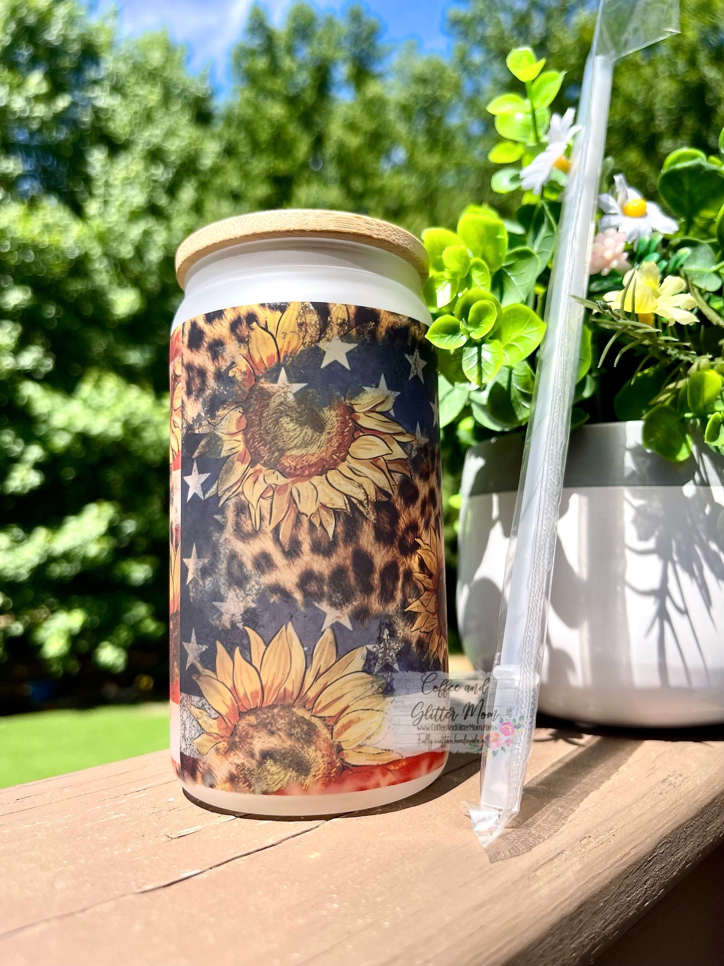 American Sunflower 12oz Glass Can
